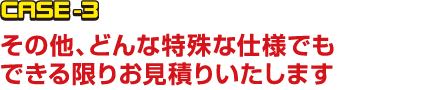 CASE-3 その他、どんな特殊な仕様でもできる限りお見積りいたします